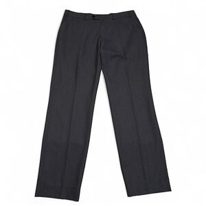 John Varvatos USA Dress Pants Mens 35R Navy Wool Blend Flat Front Tailored